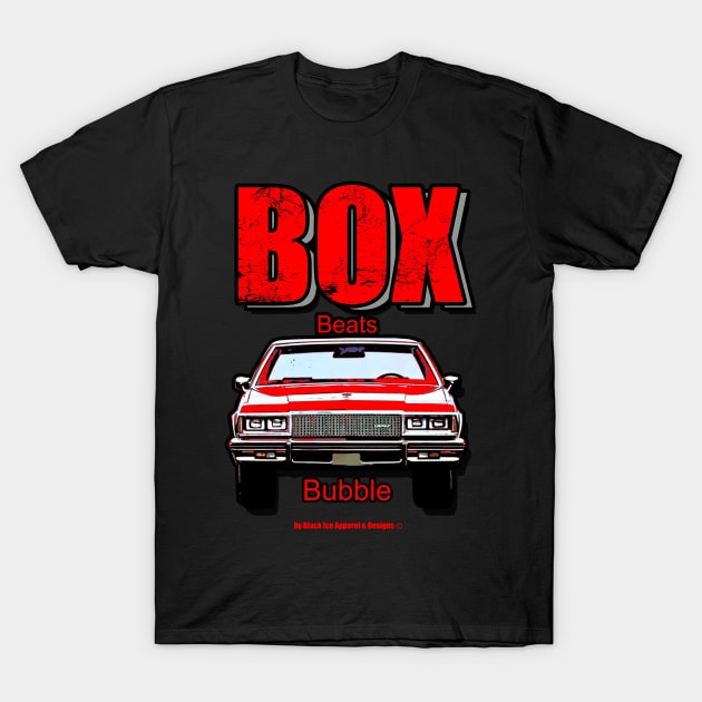 Caprice Box Beats Bubble Red T-Shirt by Black Ice Design